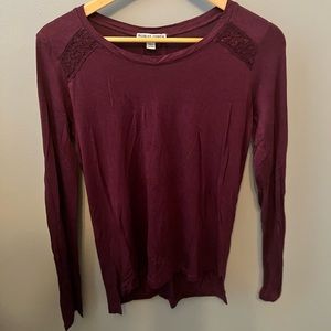 Maroon XL long sleeved shirt with lace.